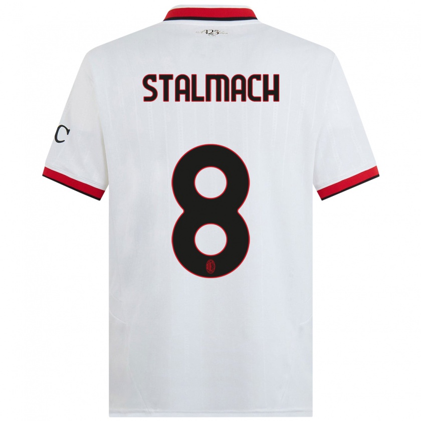 Kandiny Kinder Dariusz Stalmach #8 Weiß Schwarz Rot Auswärtstrikot Trikot 2024/25 T-Shirt