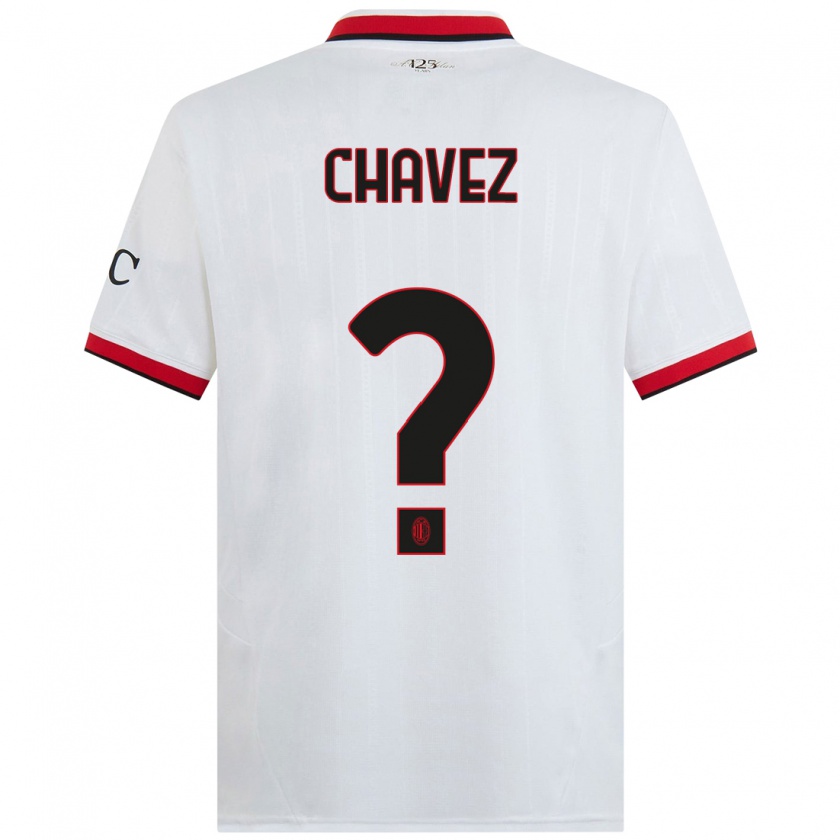 Kandiny Kinder Maikol Cifuentes Chavez #0 Weiß Schwarz Rot Auswärtstrikot Trikot 2024/25 T-Shirt