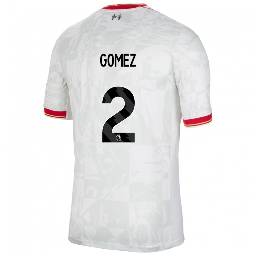 Kandiny Kinder Joe Gomez #2 Weiß Rot Schwarz Ausweichtrikot Trikot 2024/25 T-Shirt