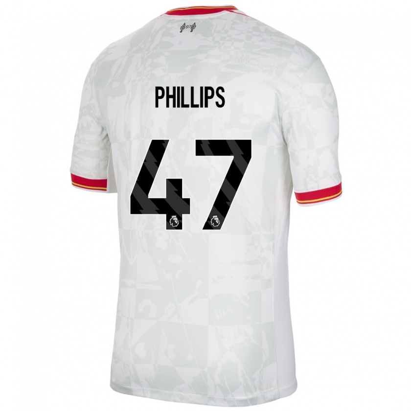 Kandiny Kinder Nathaniel Phillips #47 Weiß Rot Schwarz Ausweichtrikot Trikot 2024/25 T-Shirt