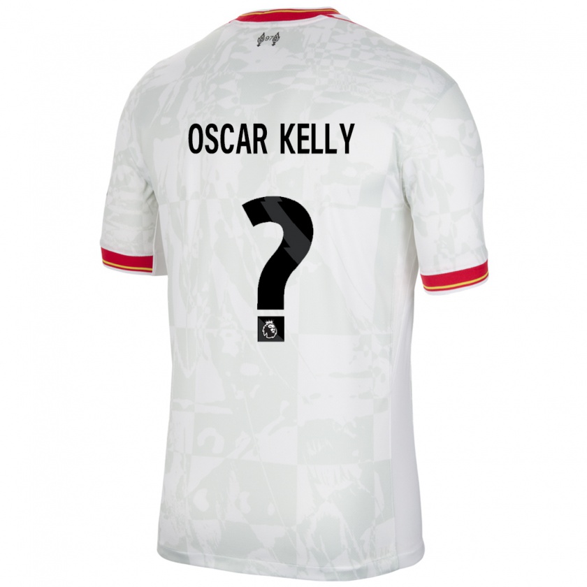 Kandiny Kinder Oscar Kelly #0 Weiß Rot Schwarz Ausweichtrikot Trikot 2024/25 T-Shirt