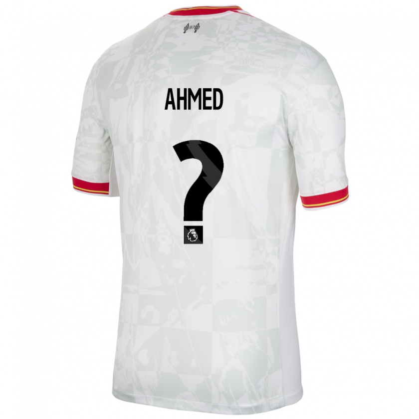 Kandiny Kinder Karim Ahmed #0 Weiß Rot Schwarz Ausweichtrikot Trikot 2024/25 T-Shirt