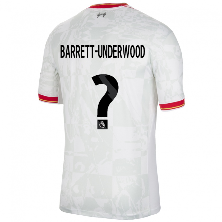 Kandiny Kinder Keehan Barrett-Underwood #0 Weiß Rot Schwarz Ausweichtrikot Trikot 2024/25 T-Shirt