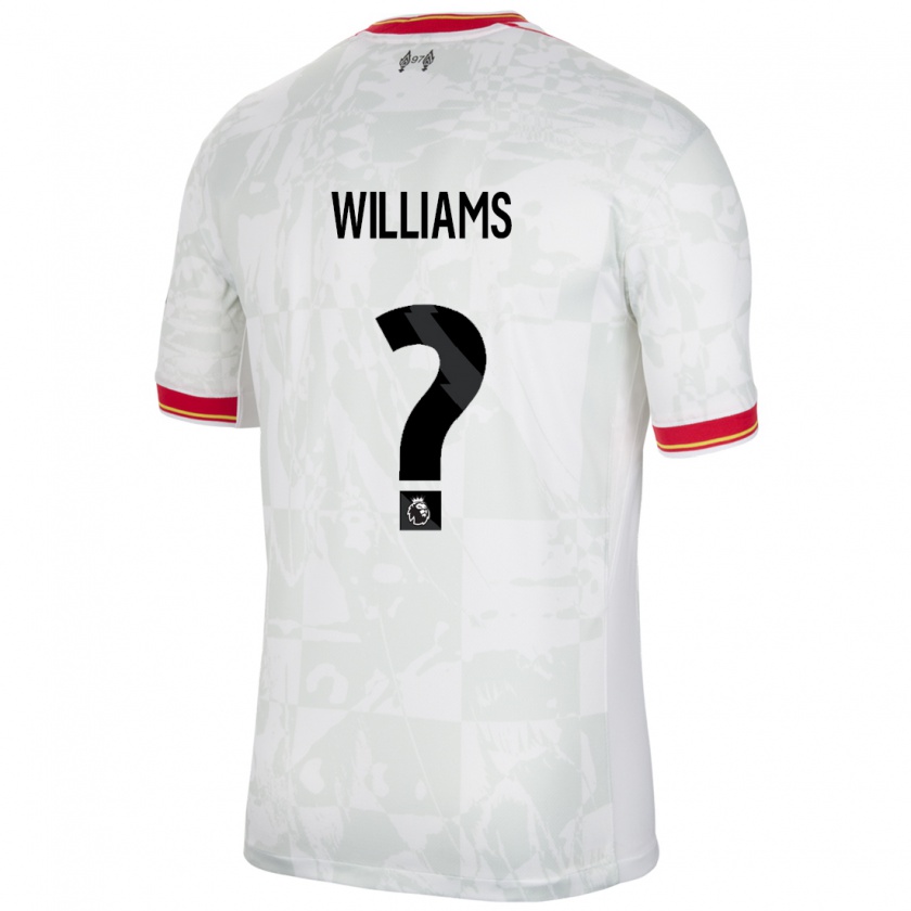 Kandiny Kinder Cameron Williams #0 Weiß Rot Schwarz Ausweichtrikot Trikot 2024/25 T-Shirt