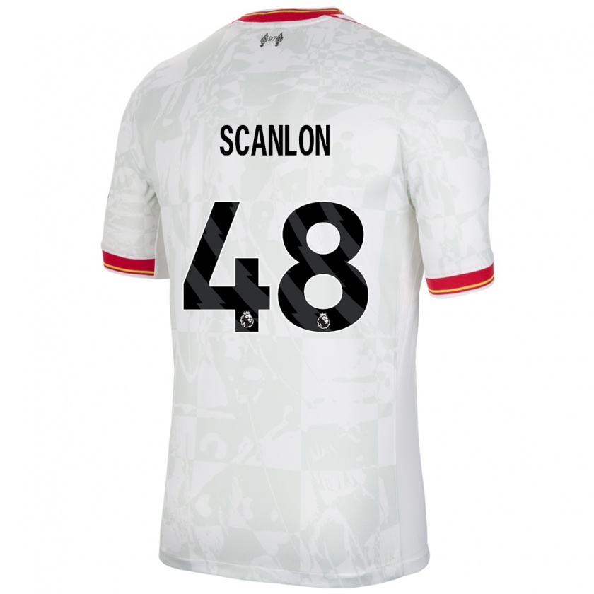 Kandiny Kinder Calum Scanlon #48 Weiß Rot Schwarz Ausweichtrikot Trikot 2024/25 T-Shirt