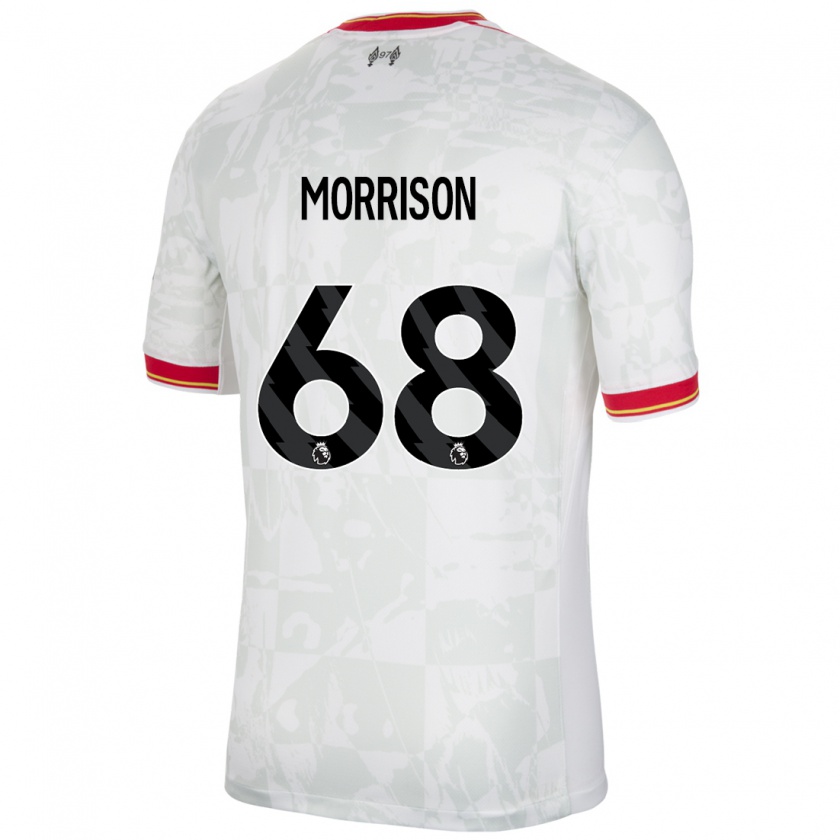 Kandiny Kinder Kieran Morrison #68 Weiß Rot Schwarz Ausweichtrikot Trikot 2024/25 T-Shirt