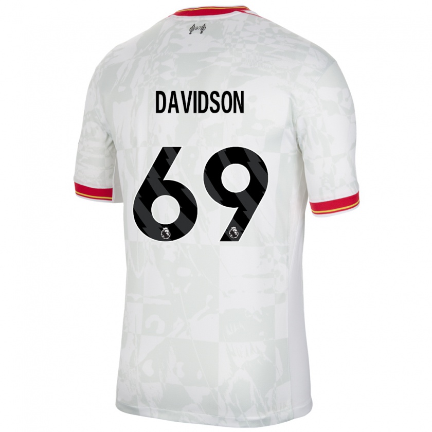 Kandiny Kinder Josh Davidson #69 Weiß Rot Schwarz Ausweichtrikot Trikot 2024/25 T-Shirt