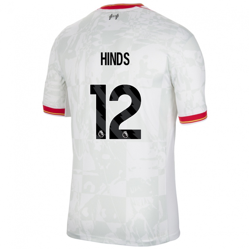 Kandiny Kinder Taylor Hinds #12 Weiß Rot Schwarz Ausweichtrikot Trikot 2024/25 T-Shirt