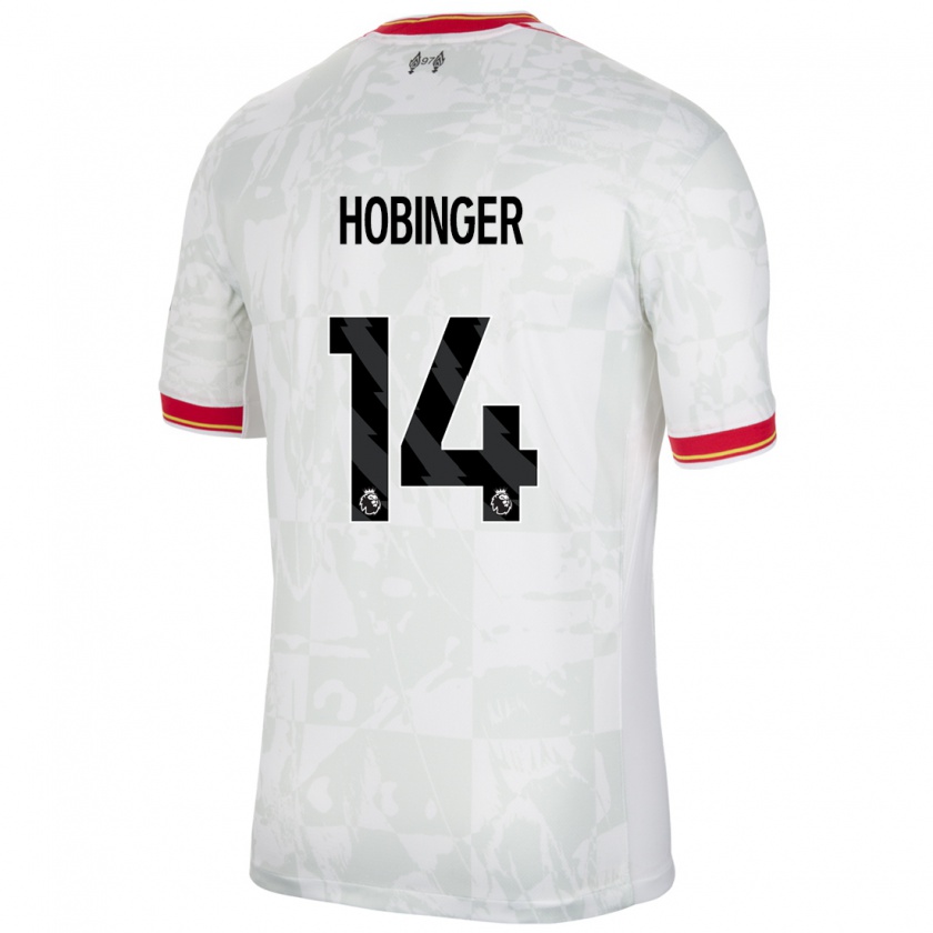 Kandiny Kinder Marie Höbinger #14 Weiß Rot Schwarz Ausweichtrikot Trikot 2024/25 T-Shirt