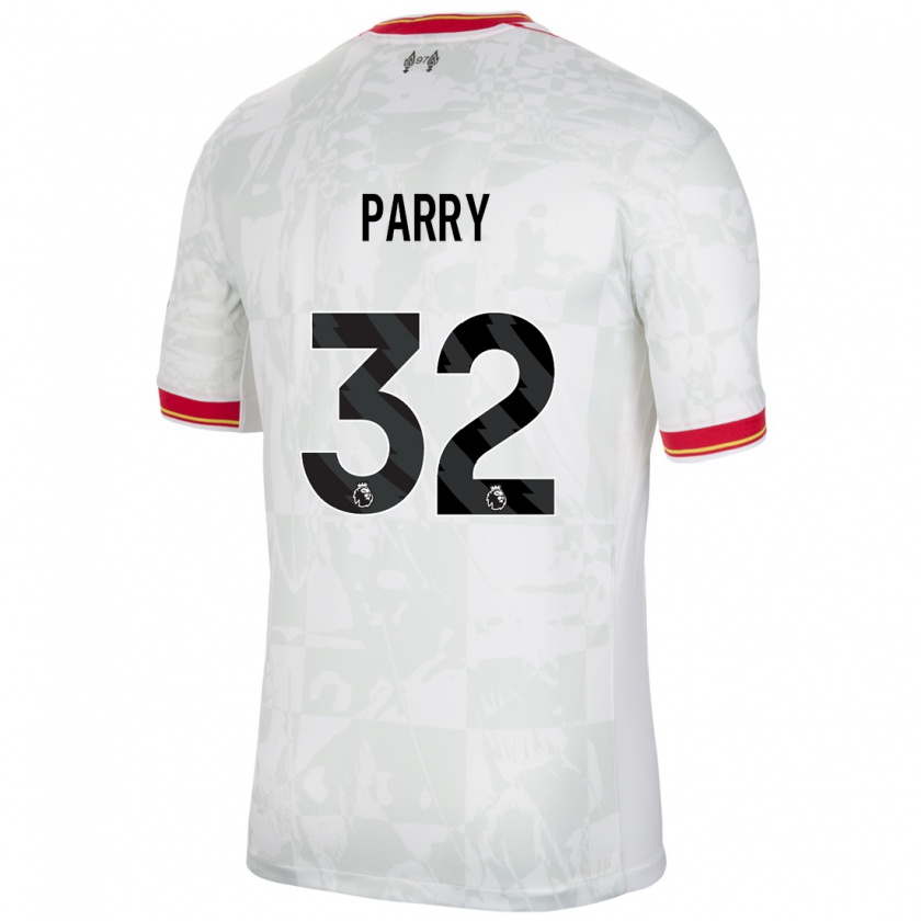 Kandiny Kinder Lucy Parry #32 Weiß Rot Schwarz Ausweichtrikot Trikot 2024/25 T-Shirt