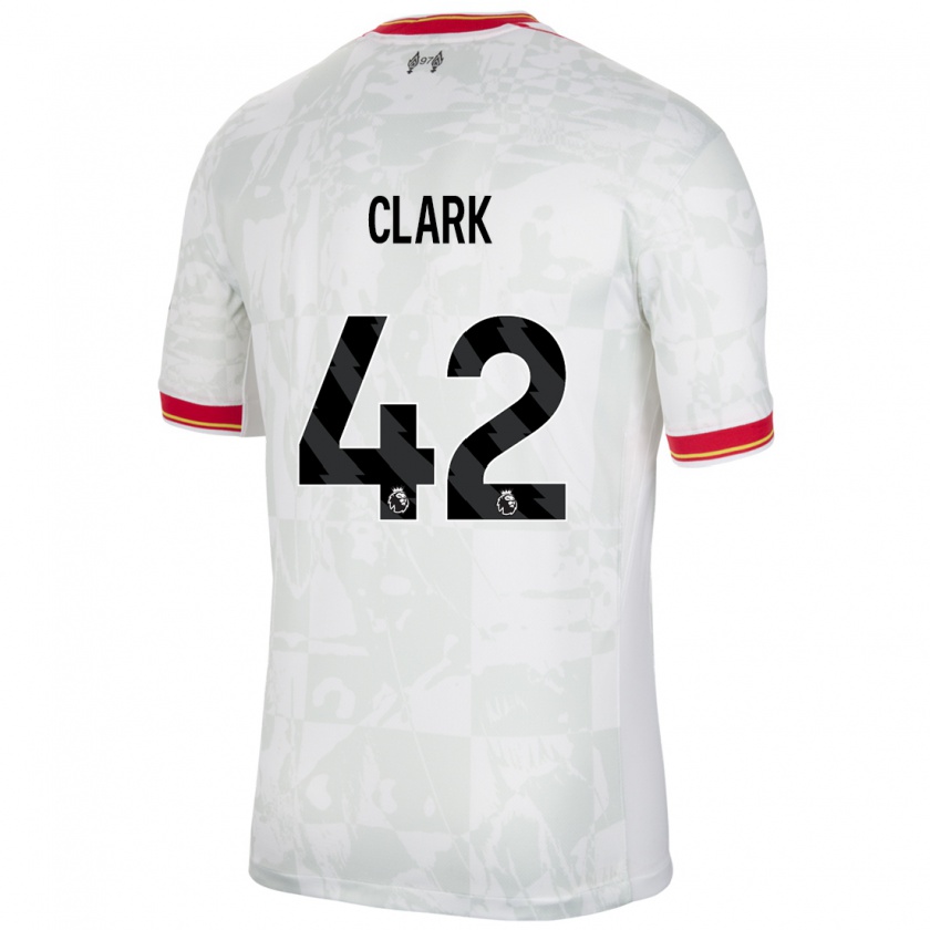 Kandiny Kinder Bobby Clark #42 Weiß Rot Schwarz Ausweichtrikot Trikot 2024/25 T-Shirt