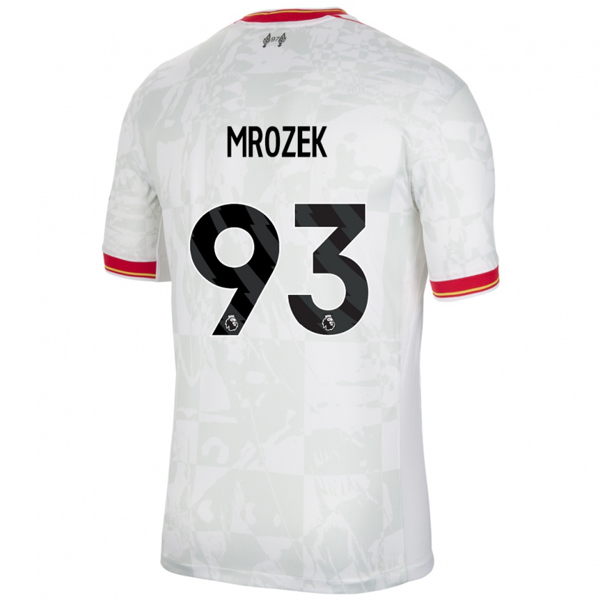 Kandiny Kinder Fabian Mrozek #93 Weiß Rot Schwarz Ausweichtrikot Trikot 2024/25 T-Shirt