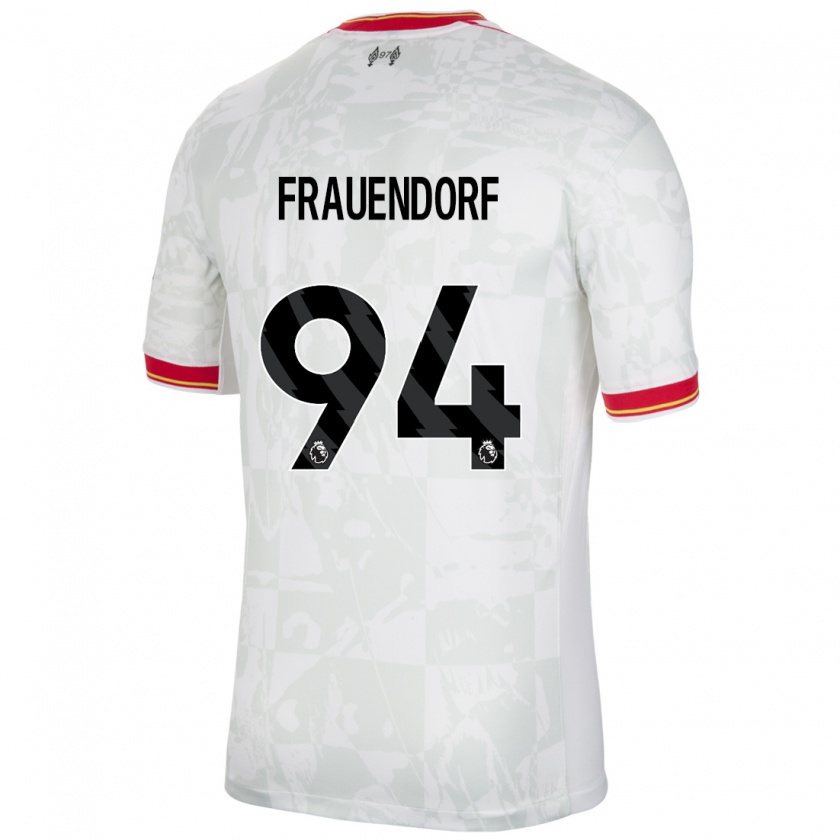 Kandiny Kinder Melkamu Frauendorf #94 Weiß Rot Schwarz Ausweichtrikot Trikot 2024/25 T-Shirt