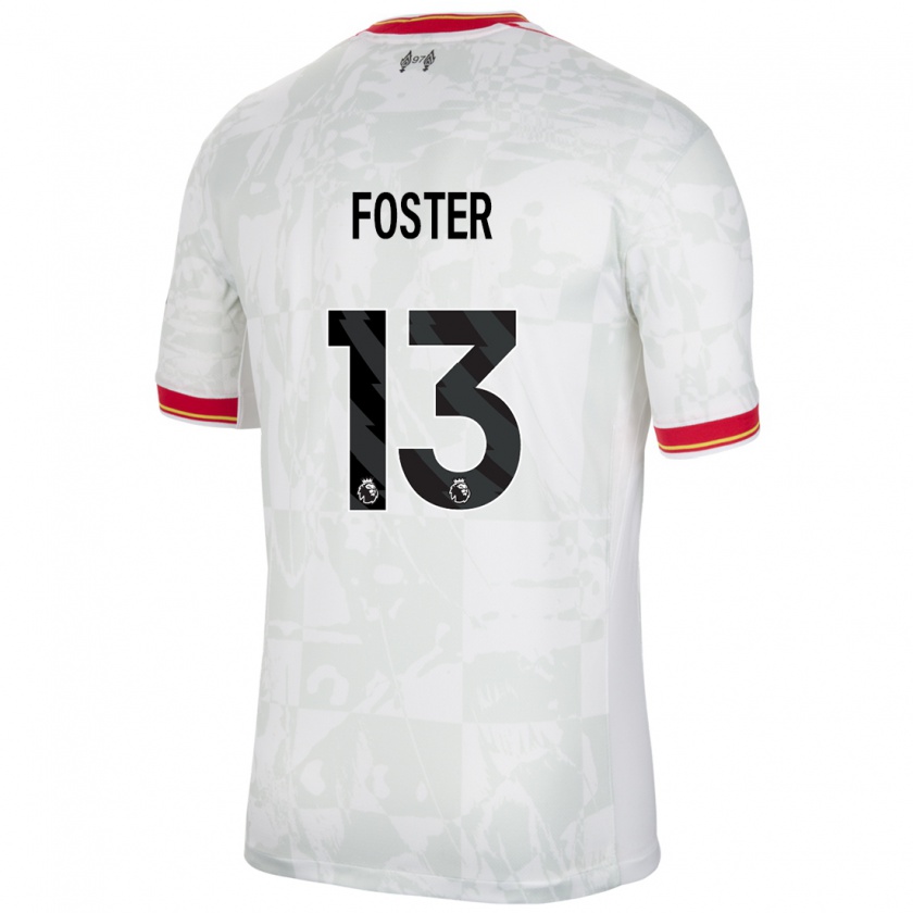 Kandiny Kinder Rylee Foster #13 Weiß Rot Schwarz Ausweichtrikot Trikot 2024/25 T-Shirt