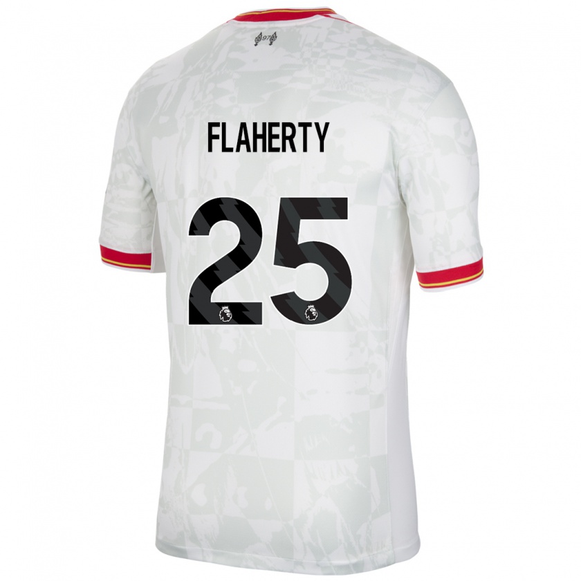 Kandiny Kinder Gilly Flaherty #25 Weiß Rot Schwarz Ausweichtrikot Trikot 2024/25 T-Shirt