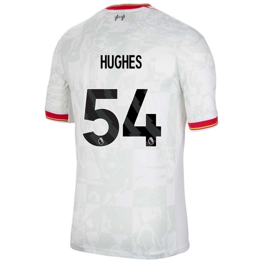 Kandiny Kinder Liam Hughes #54 Weiß Rot Schwarz Ausweichtrikot Trikot 2024/25 T-Shirt