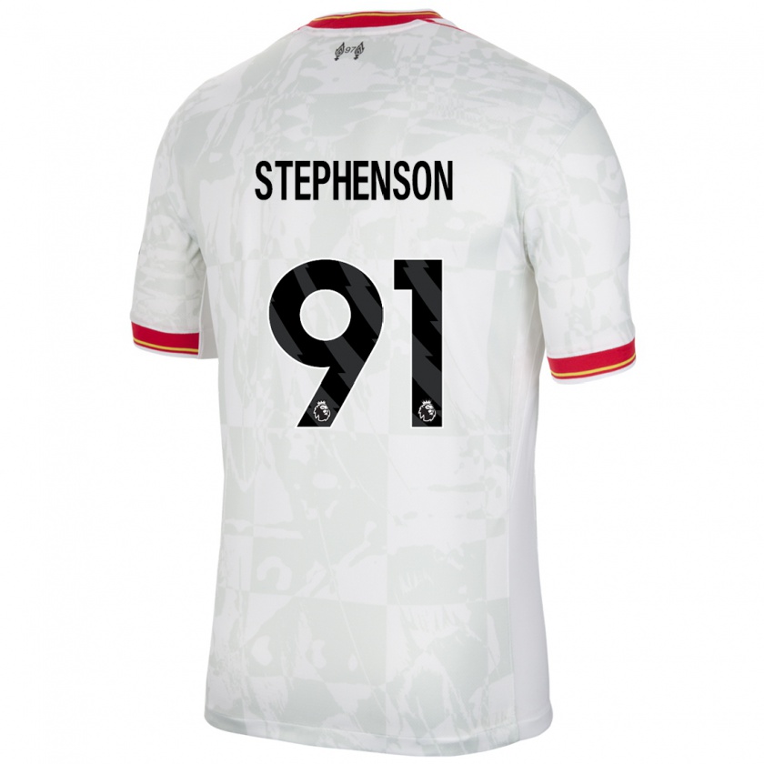 Kandiny Kinder Luca Stephenson #91 Weiß Rot Schwarz Ausweichtrikot Trikot 2024/25 T-Shirt