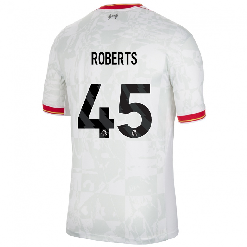 Kandiny Kinder Iwan Roberts #45 Weiß Rot Schwarz Ausweichtrikot Trikot 2024/25 T-Shirt