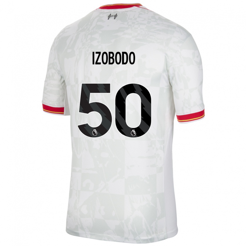 Kandiny Kinder Elijah Izobodo John #50 Weiß Rot Schwarz Ausweichtrikot Trikot 2024/25 T-Shirt