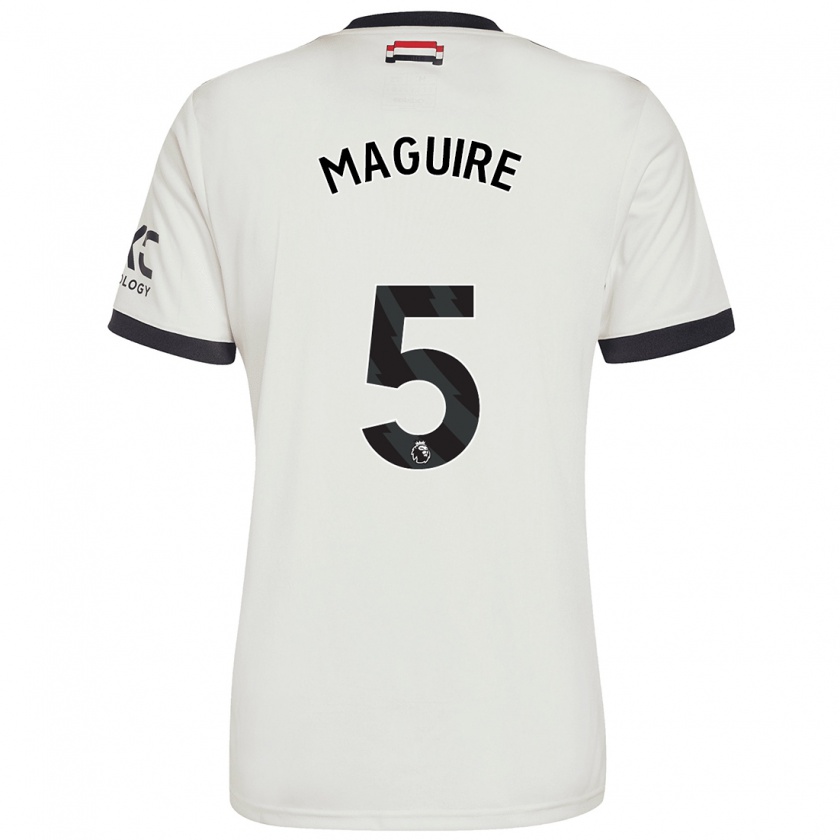 Kandiny Kinder Harry Maguire #5 Cremeweiß Ausweichtrikot Trikot 2024/25 T-Shirt