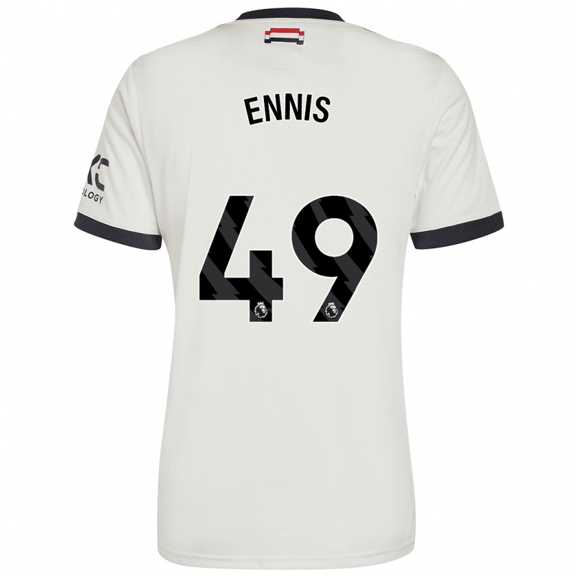 Kandiny Kinder Ethan Ennis #49 Cremeweiß Ausweichtrikot Trikot 2024/25 T-Shirt