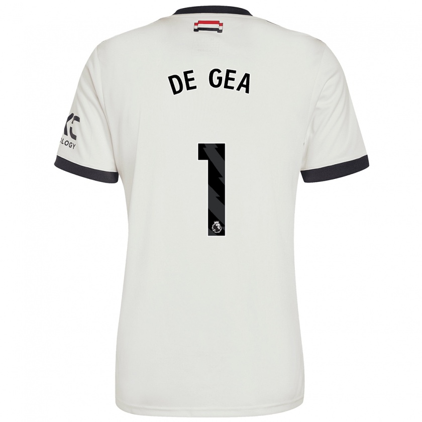 Kandiny Kinder David De Gea #1 Cremeweiß Ausweichtrikot Trikot 2024/25 T-Shirt