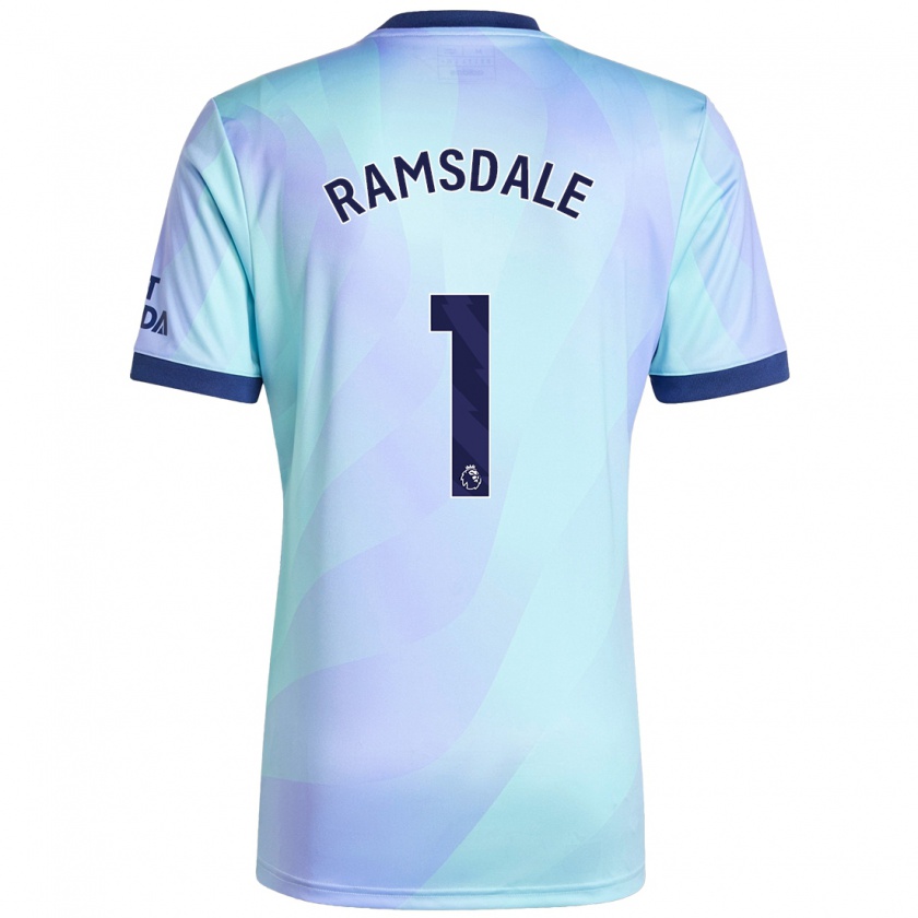 Kandiny Kinder Aaron Ramsdale #1 Aquamarin Ausweichtrikot Trikot 2024/25 T-Shirt