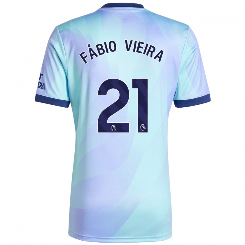 Kandiny Kinder Fábio Vieira #21 Aquamarin Ausweichtrikot Trikot 2024/25 T-Shirt