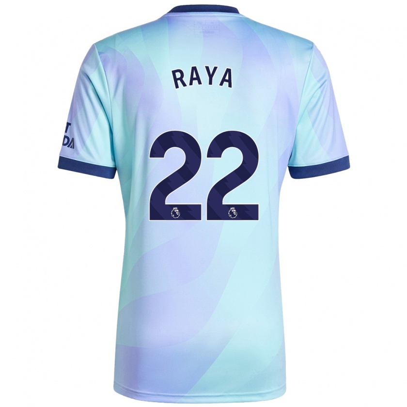 Kandiny Kinder David Raya #22 Aquamarin Ausweichtrikot Trikot 2024/25 T-Shirt