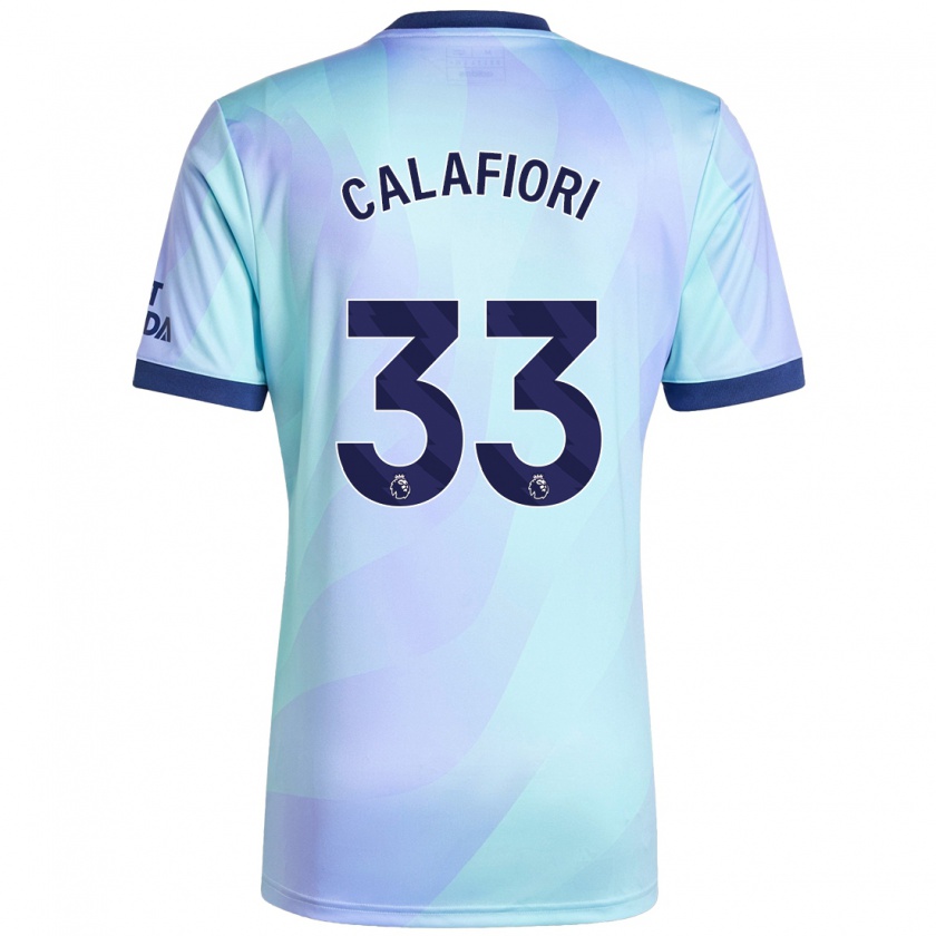 Kandiny Kinder Riccardo Calafiori #33 Aquamarin Ausweichtrikot Trikot 2024/25 T-Shirt