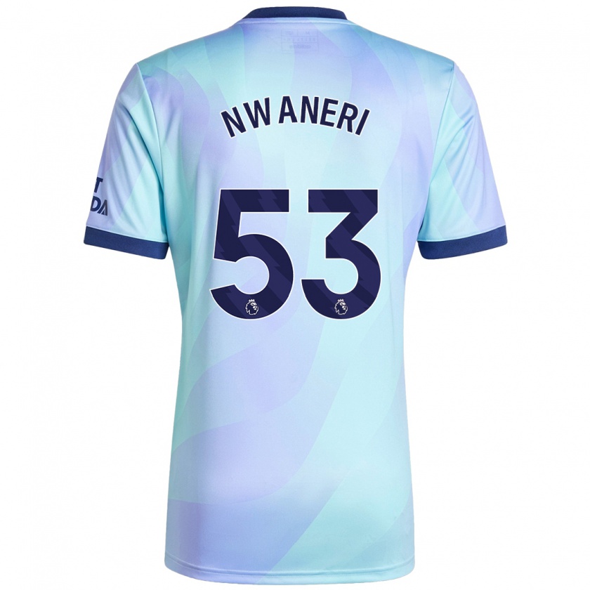 Kandiny Kinder Ethan Nwaneri #53 Aquamarin Ausweichtrikot Trikot 2024/25 T-Shirt