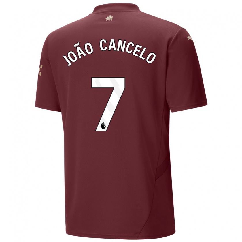 Kandiny Kinder João Cancelo #7 Kastanienbraun Ausweichtrikot Trikot 2024/25 T-Shirt