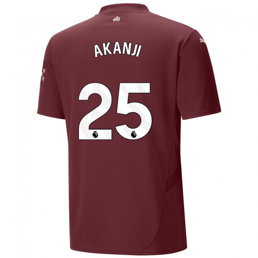 Kandiny Kinder Manuel Akanji #25 Kastanienbraun Ausweichtrikot Trikot 2024/25 T-Shirt