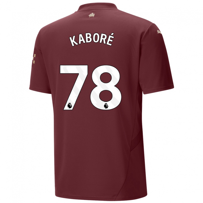 Kandiny Kinder Issa Kaboré #78 Kastanienbraun Ausweichtrikot Trikot 2024/25 T-Shirt