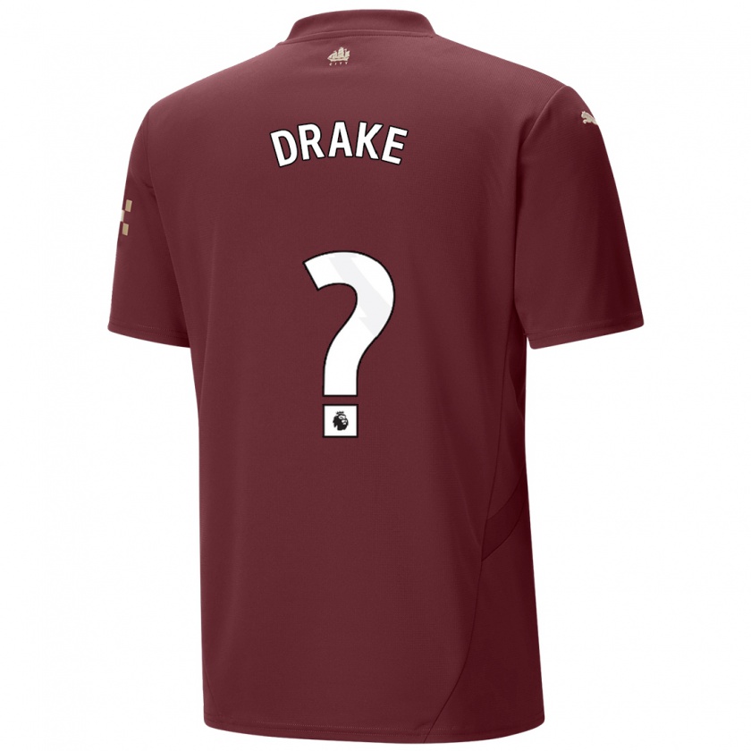 Kandiny Kinder Leke Drake #0 Kastanienbraun Ausweichtrikot Trikot 2024/25 T-Shirt