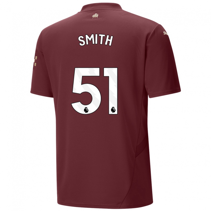 Kandiny Kinder Isaac Smith #51 Kastanienbraun Ausweichtrikot Trikot 2024/25 T-Shirt