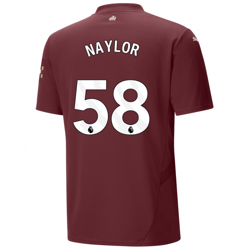 Kandiny Kinder Seb Naylor #58 Kastanienbraun Ausweichtrikot Trikot 2024/25 T-Shirt