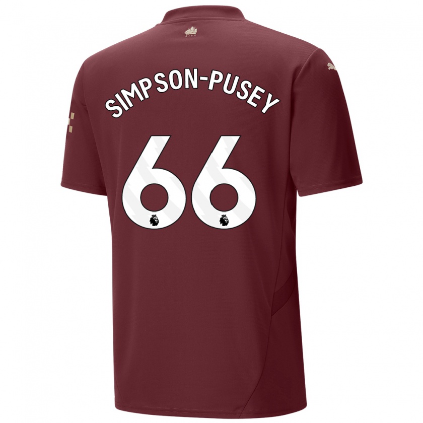 Kandiny Kinder Jahmai Simpson-Pusey #66 Kastanienbraun Ausweichtrikot Trikot 2024/25 T-Shirt