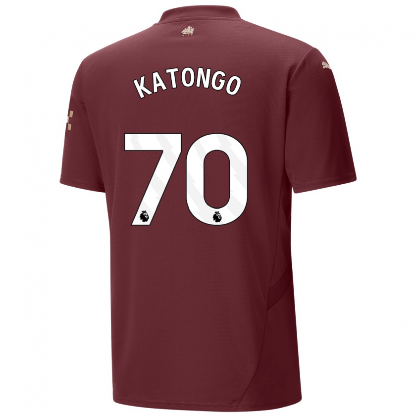 Kandiny Kinder Jadel Katongo #70 Kastanienbraun Ausweichtrikot Trikot 2024/25 T-Shirt