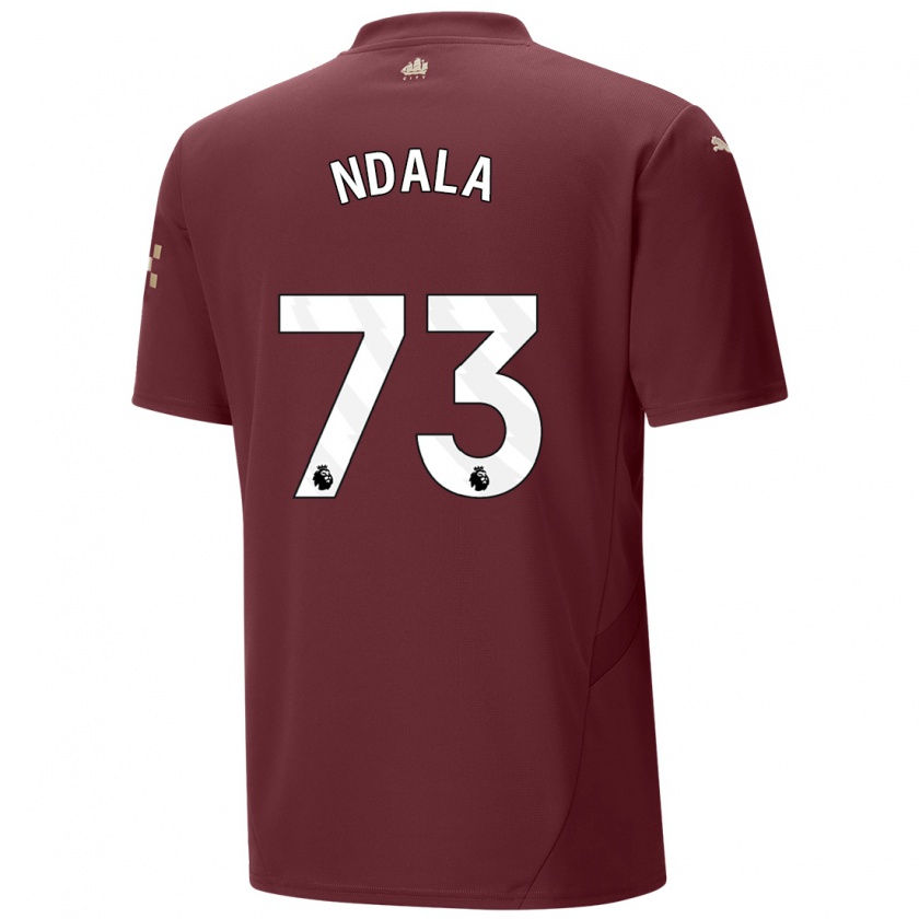 Kandiny Kinder Joel Ndala #73 Kastanienbraun Ausweichtrikot Trikot 2024/25 T-Shirt