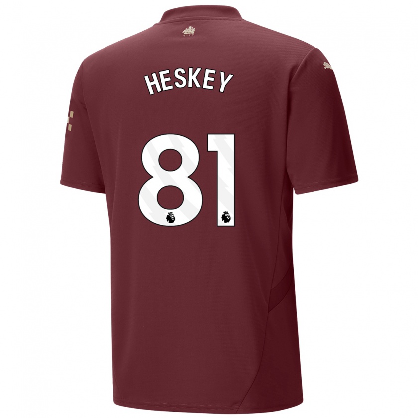 Kandiny Kinder Jaden Heskey #81 Kastanienbraun Ausweichtrikot Trikot 2024/25 T-Shirt