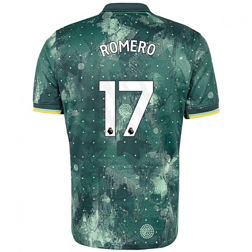 Kandiny Kinder Cristian Romero #17 Mintgrün Ausweichtrikot Trikot 2024/25 T-Shirt