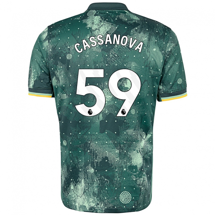 Kandiny Kinder Dante Cassanova #59 Mintgrün Ausweichtrikot Trikot 2024/25 T-Shirt