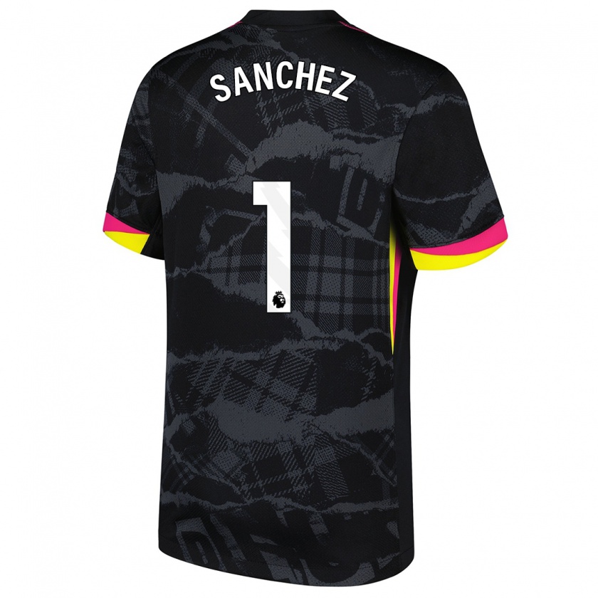 Kandiny Kinder Robert Sánchez #1 Schwarz Rosa Ausweichtrikot Trikot 2024/25 T-Shirt