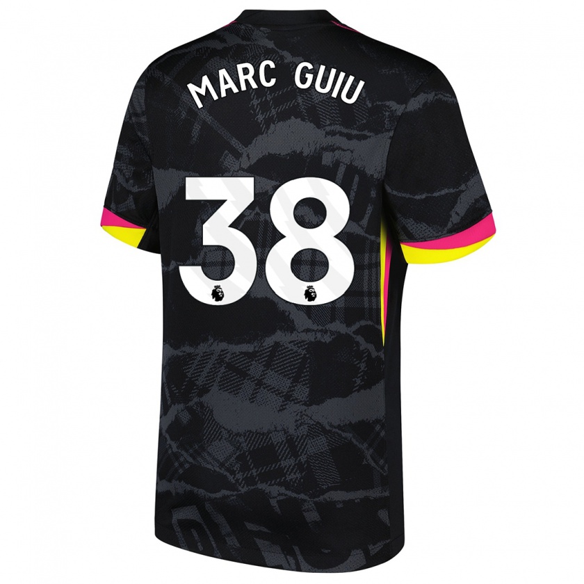 Kandiny Kinder Marc Guiu #38 Schwarz Rosa Ausweichtrikot Trikot 2024/25 T-Shirt