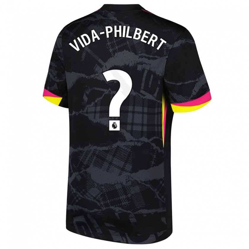 Kandiny Kinder Joel Vida-Philbert #0 Schwarz Rosa Ausweichtrikot Trikot 2024/25 T-Shirt