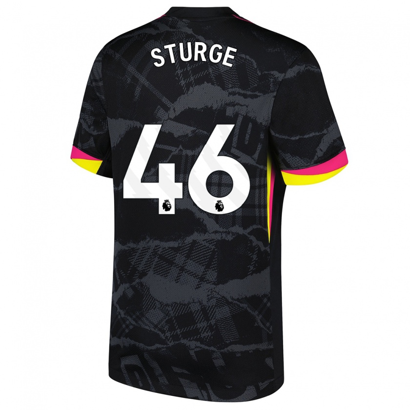 Kandiny Kinder Zak Sturge #46 Schwarz Rosa Ausweichtrikot Trikot 2024/25 T-Shirt