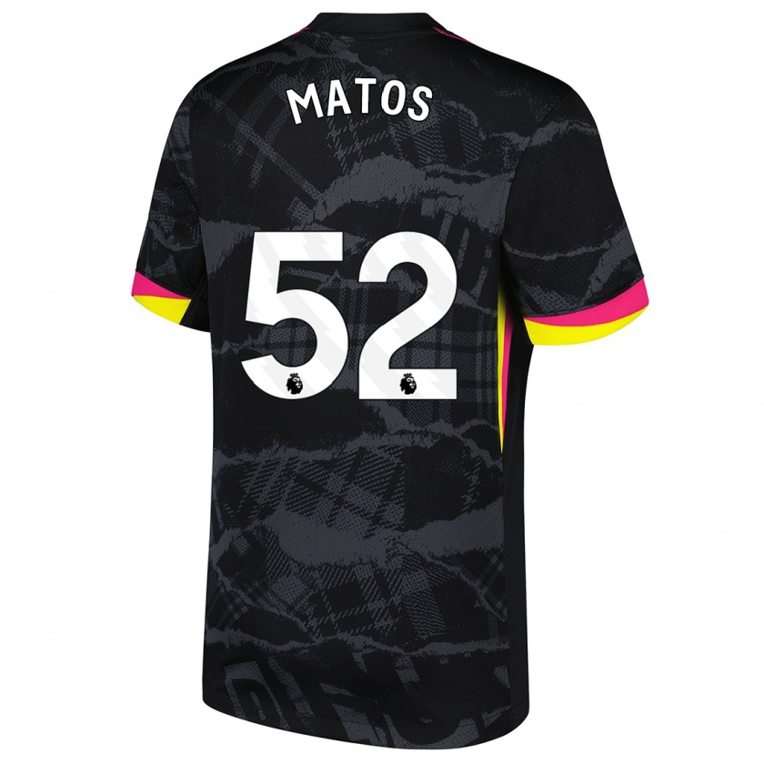 Kandiny Kinder Alex Matos #52 Schwarz Rosa Ausweichtrikot Trikot 2024/25 T-Shirt