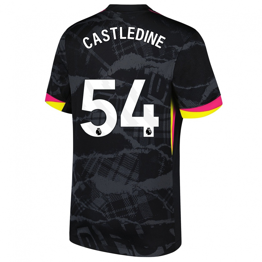 Kandiny Kinder Leo Castledine #54 Schwarz Rosa Ausweichtrikot Trikot 2024/25 T-Shirt