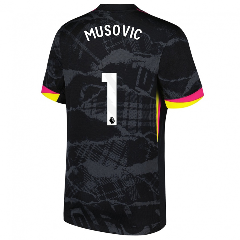 Kandiny Kinder Zećira Mušović #1 Schwarz Rosa Ausweichtrikot Trikot 2024/25 T-Shirt